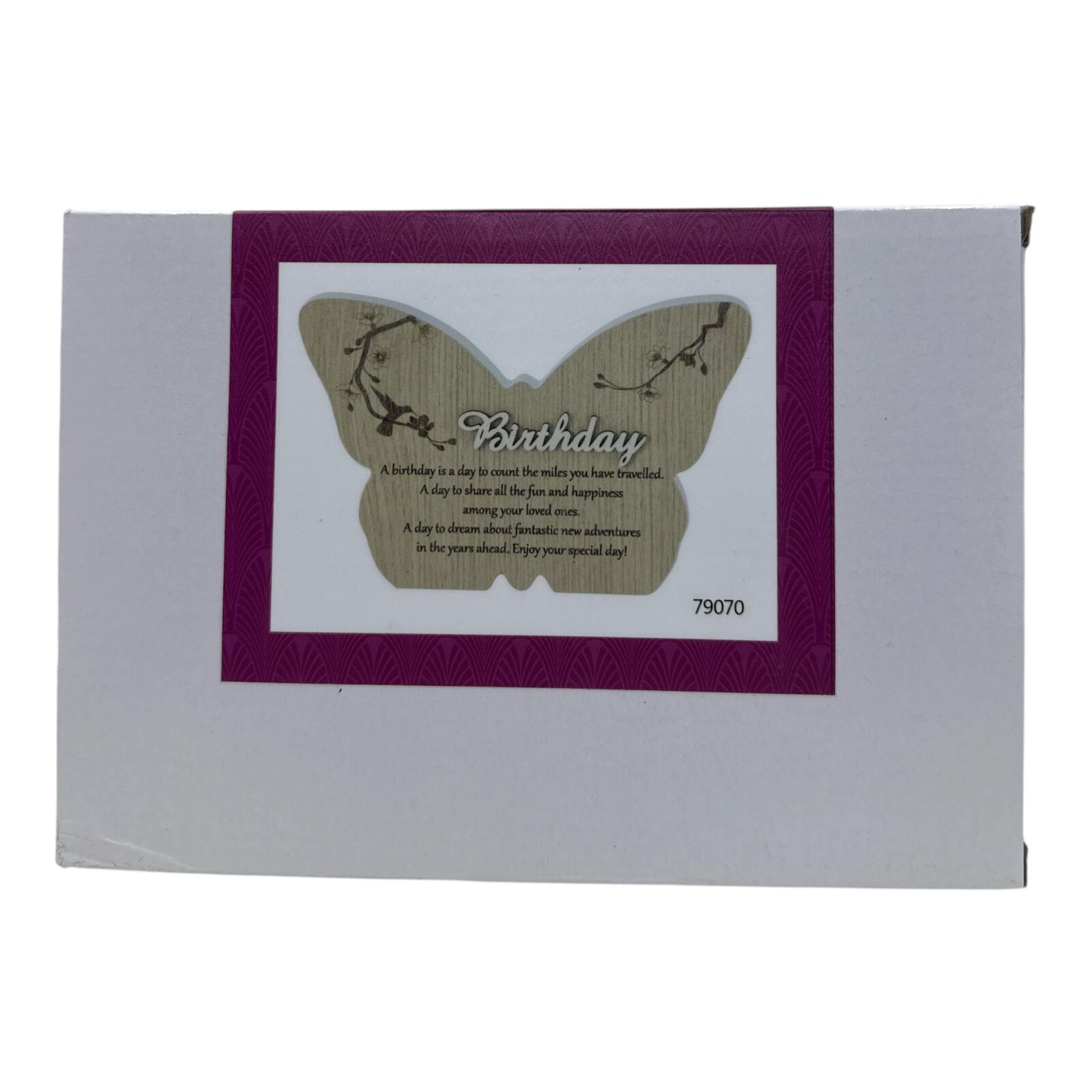 Butterfly Shaped Wooden Birthday Plaque Wall Decor