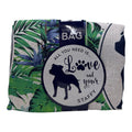 Tropical Leaf Print Tote Shopping Bag with Dog Design