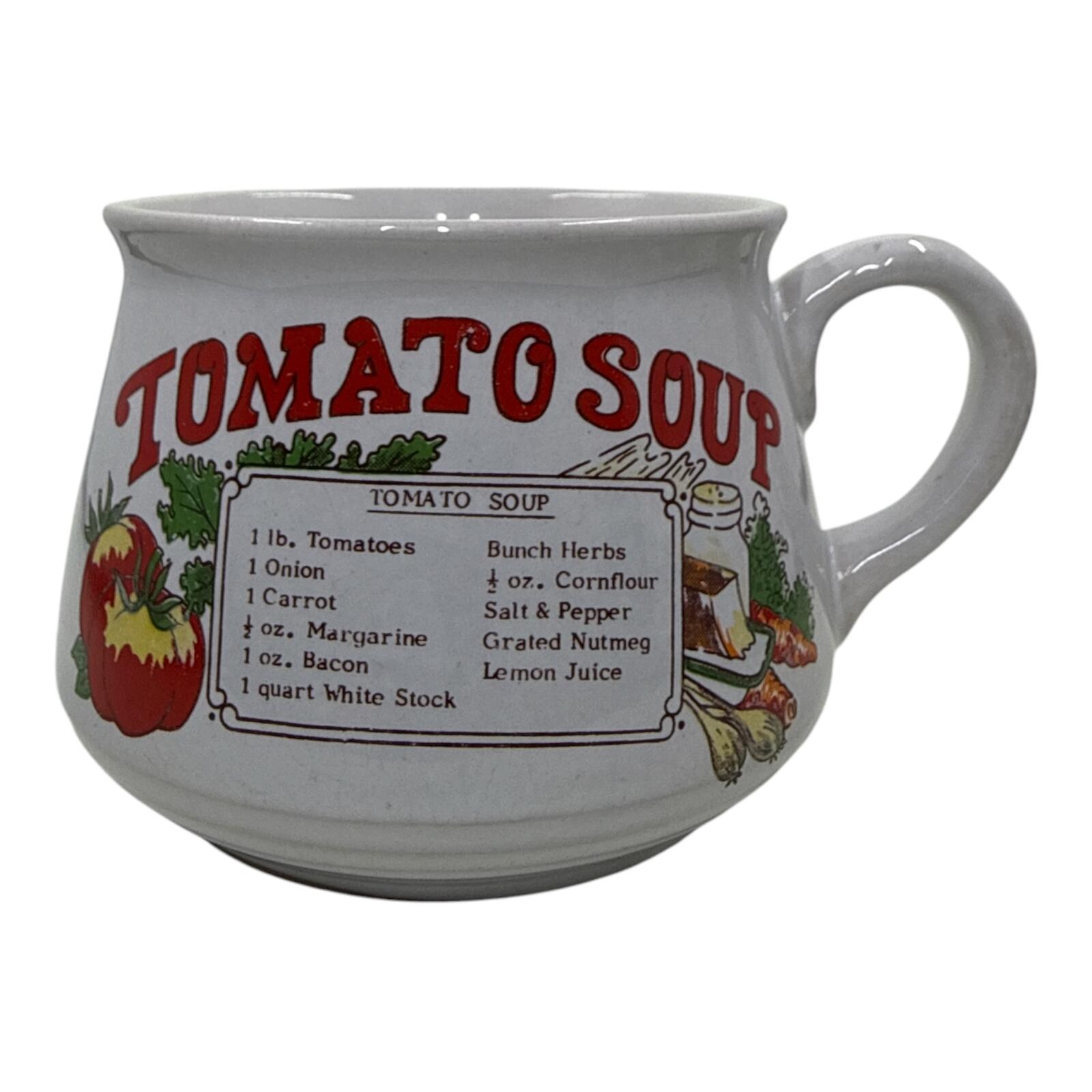 Vintage Tomato Soup Recipe Ceramic Mug