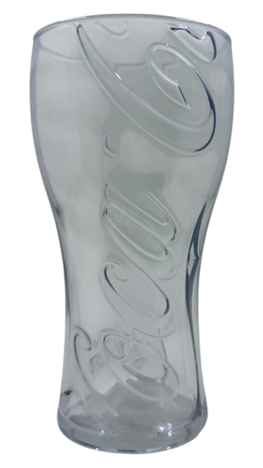 Coca-Cola Glass Embossed Clear Drinking Glass
