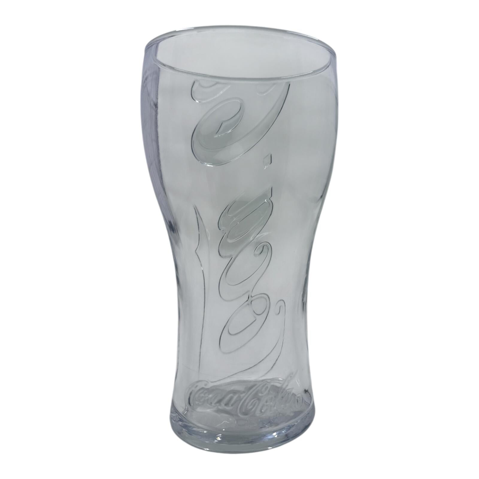 Coca-Cola Glass Embossed Clear Drinking Glass