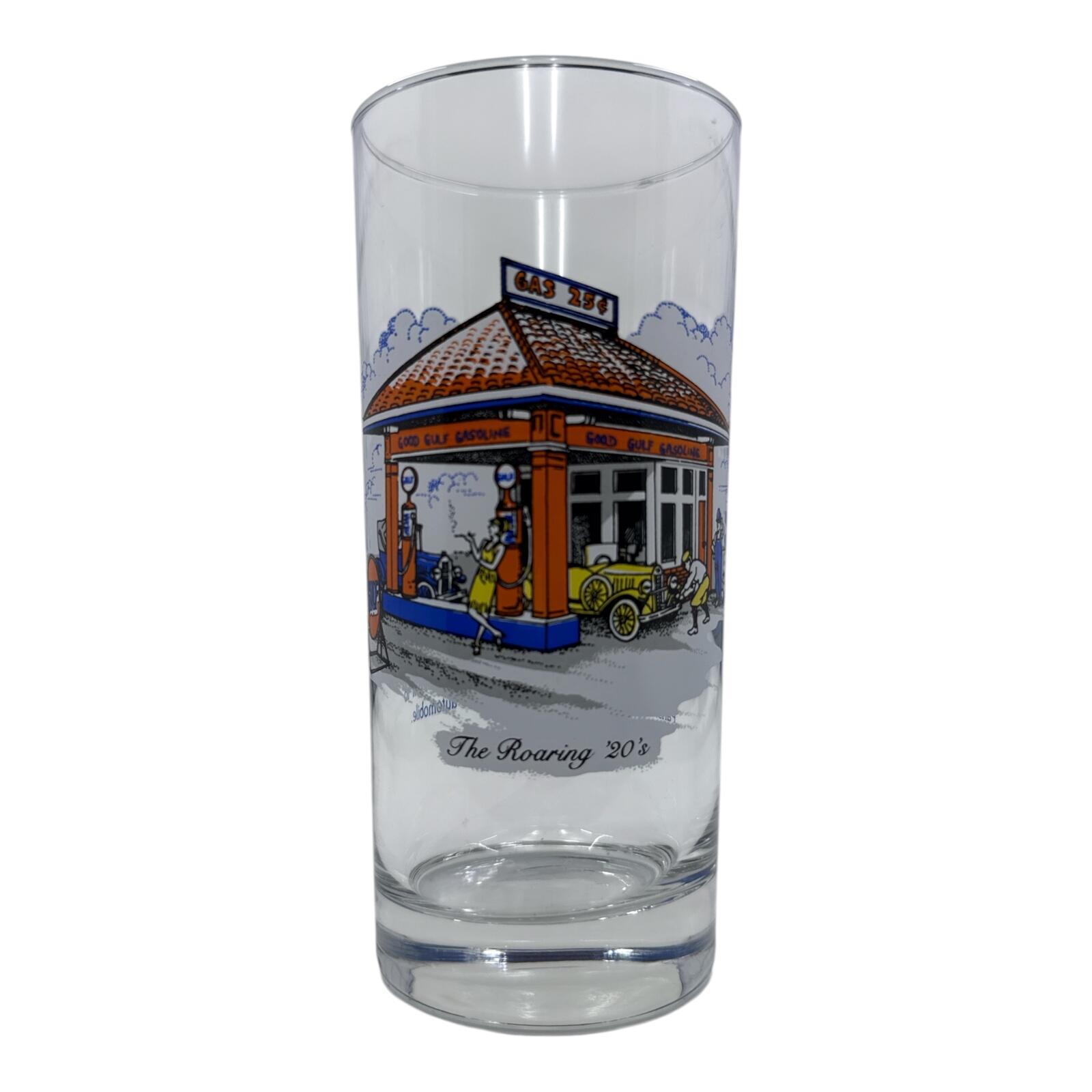 Vintage Gulf Collectors Series Roaring 20's Tall Glass