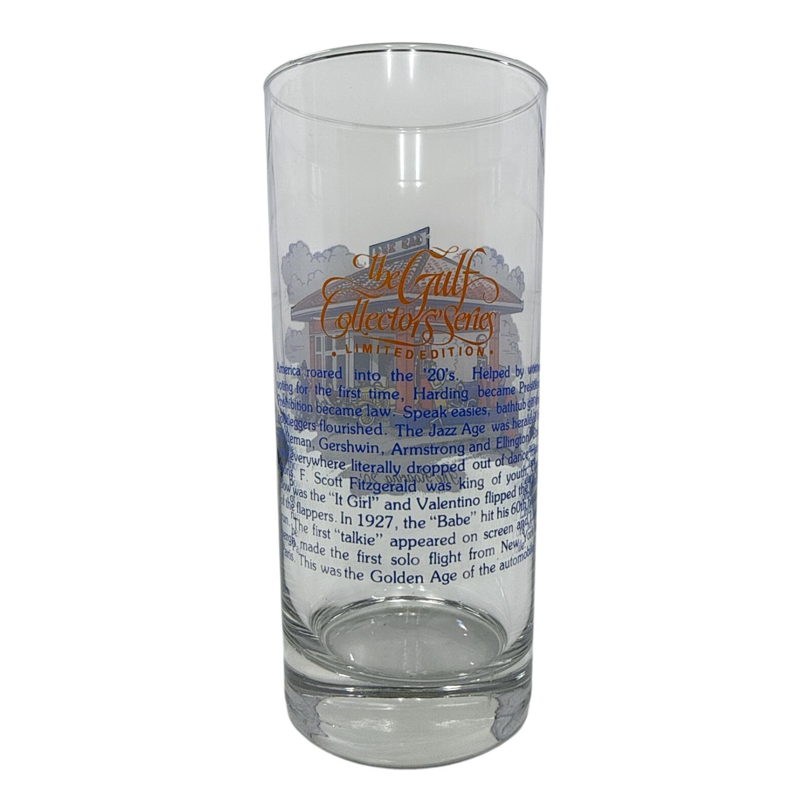 Vintage Gulf Collectors Series Roaring 20's Tall Glass