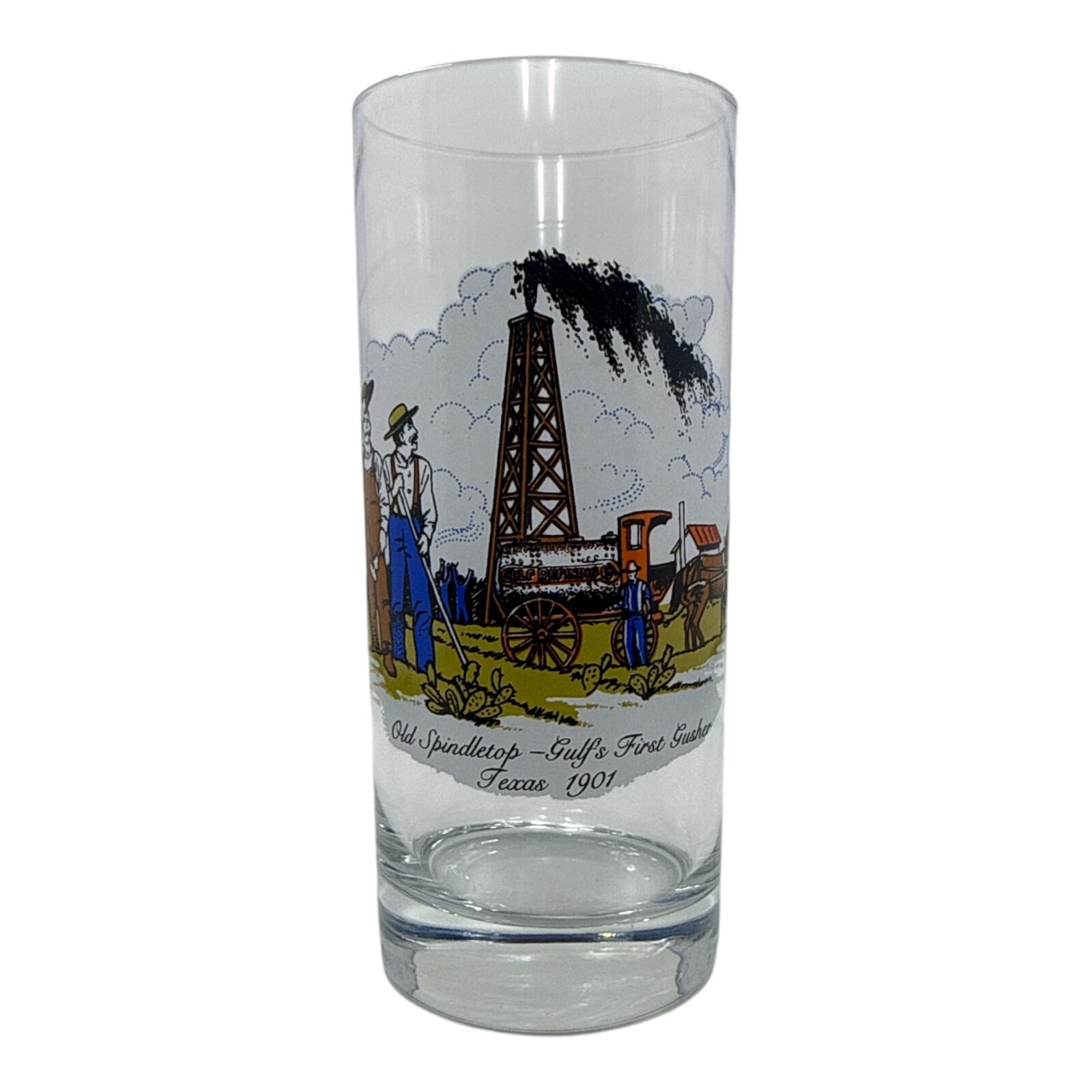 Vintage Gulf Oil Collectors Series Glass - Old Spindletop Texas 1901