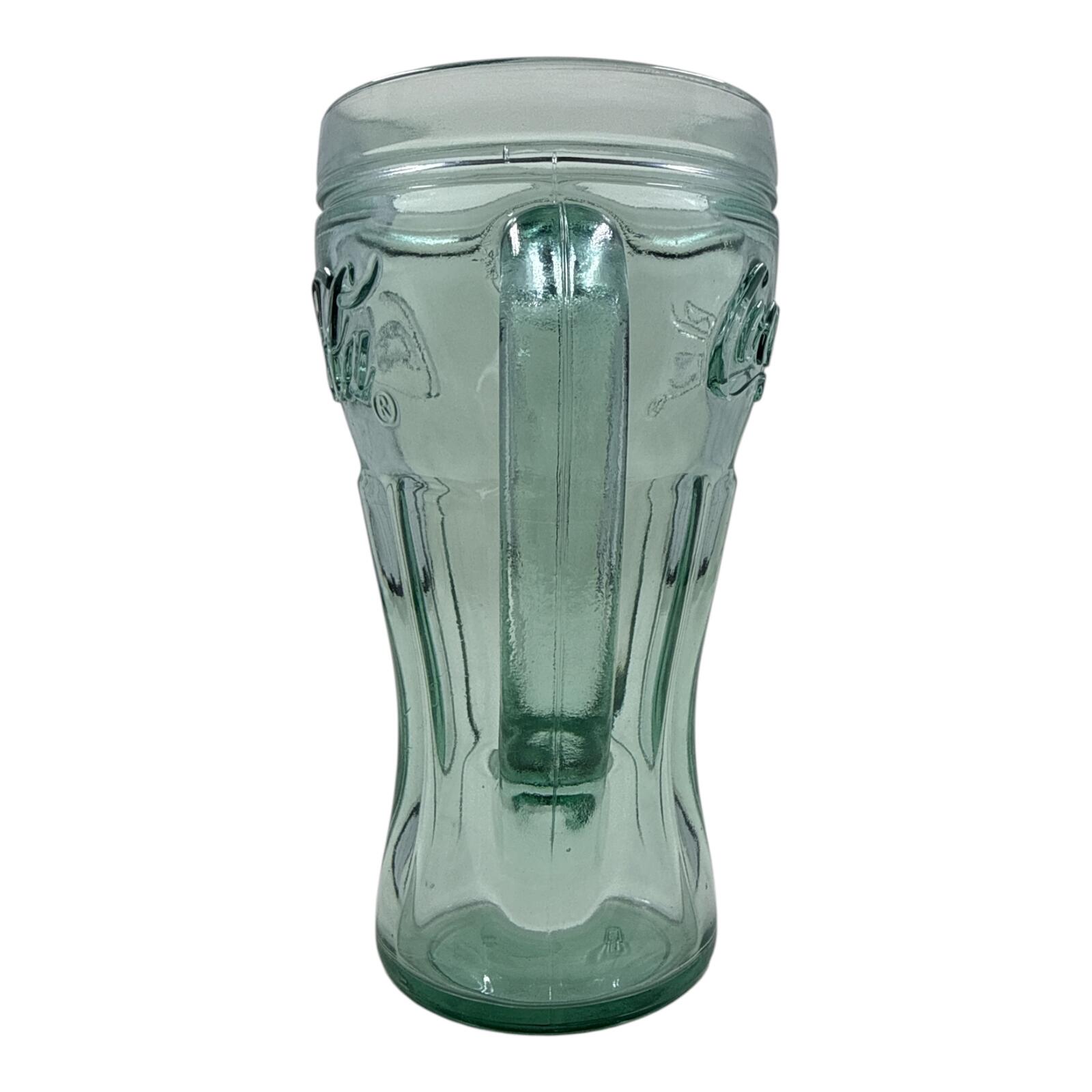 Vintage Coca-Cola Embossed Glass Mug with Handle