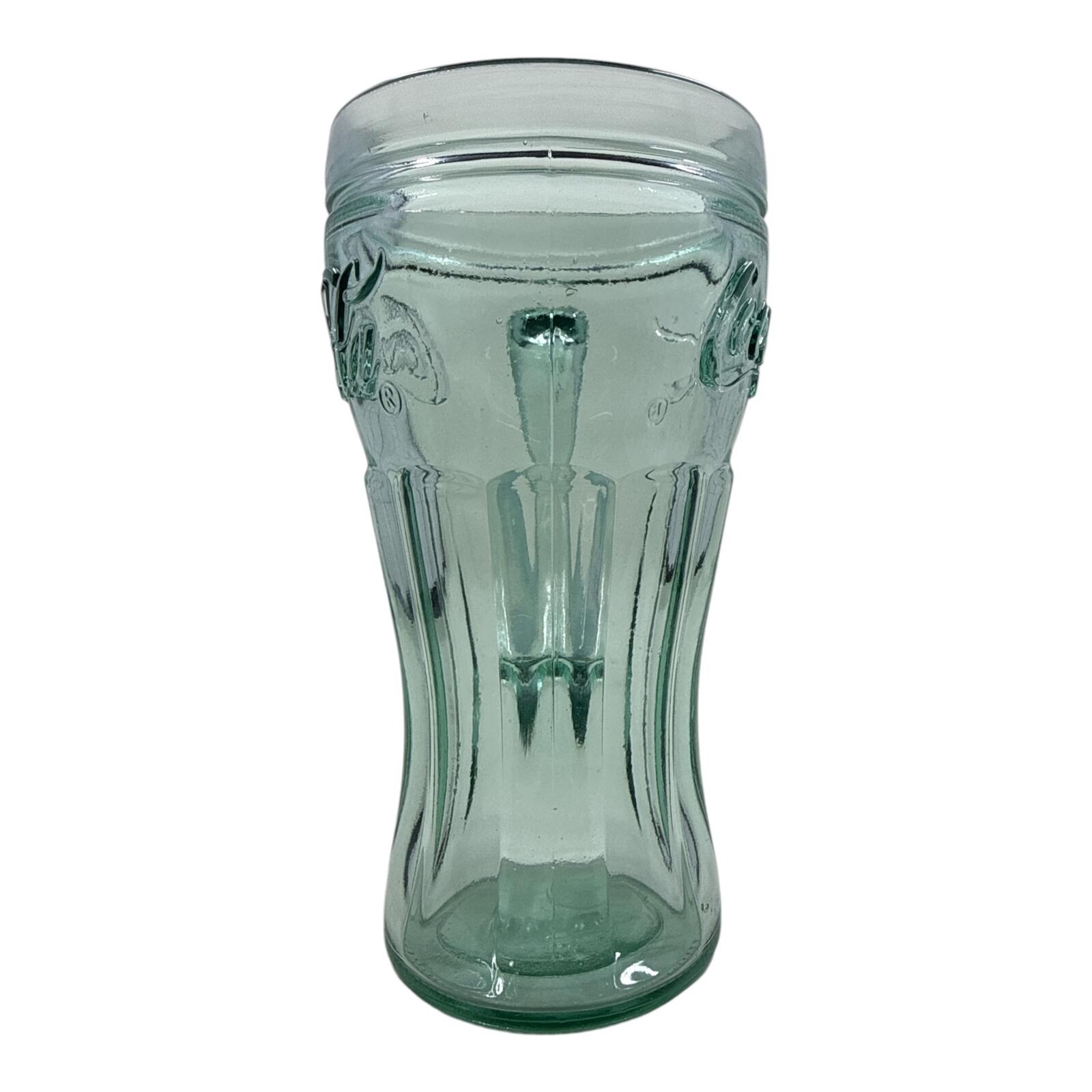 Vintage Coca-Cola Embossed Glass Mug with Handle