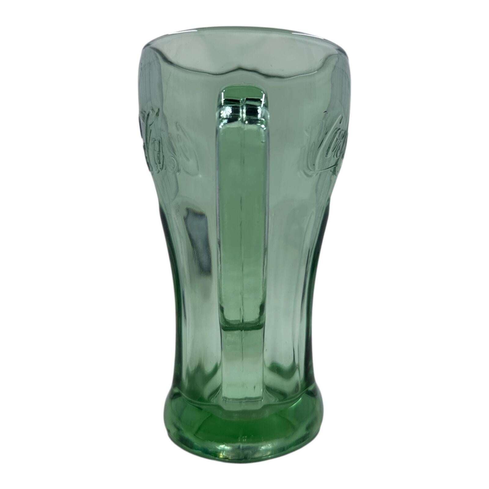 Vintage Coca-Cola Green Glass Mug with Handle