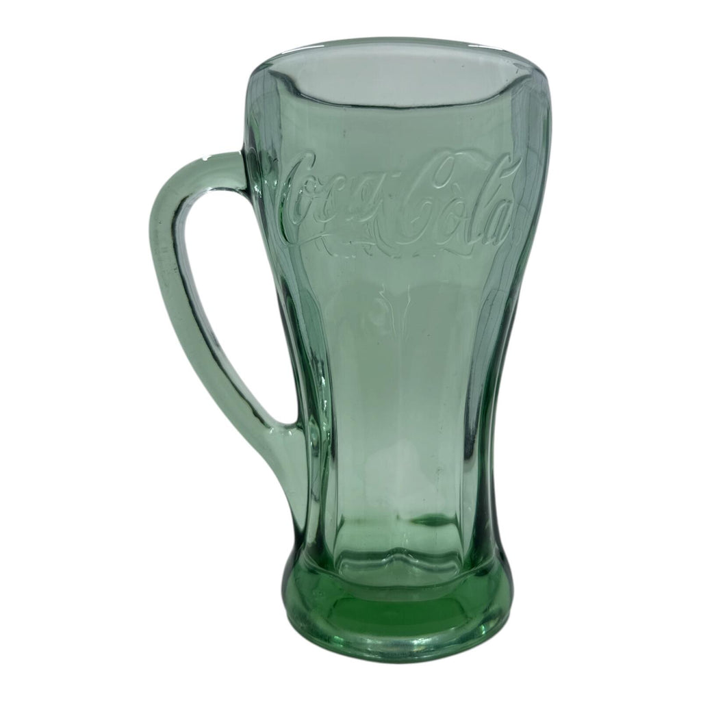 Vintage Coca-Cola Green Glass Mug with Handle
