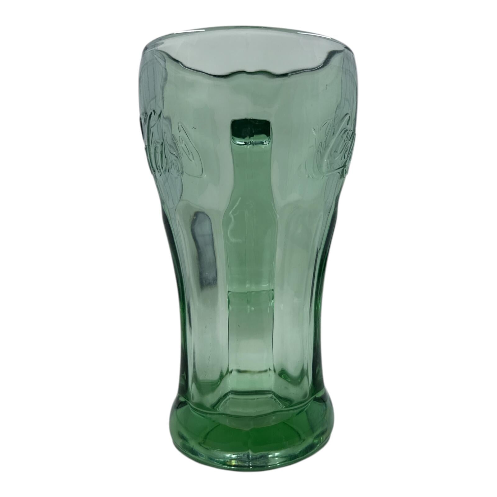 Vintage Coca-Cola Green Glass Mug with Handle