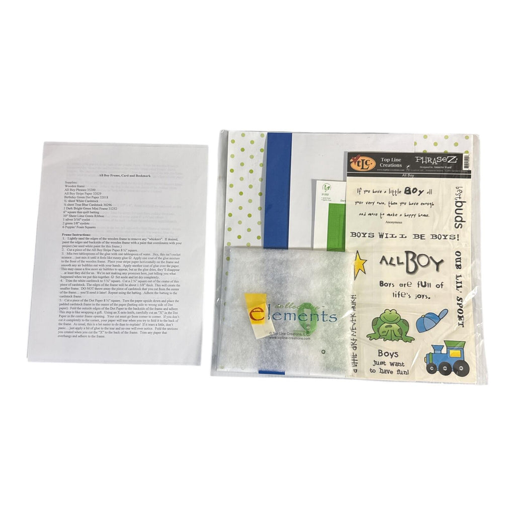 TLC Collective Elements All Boy frame, card, and bookmark 2004