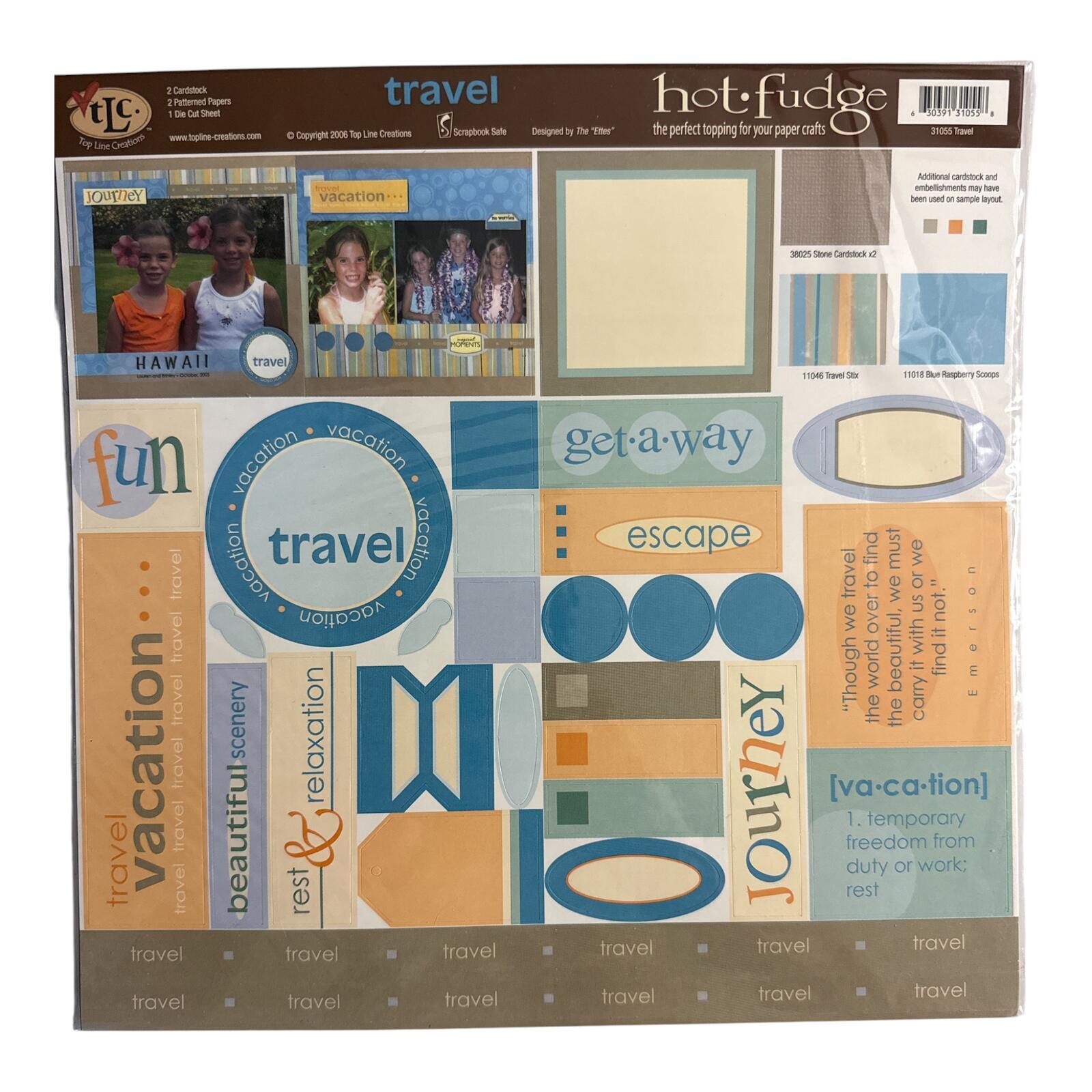 TLC 2006 Hot Fudge Travel Scrapbook Sticker Set