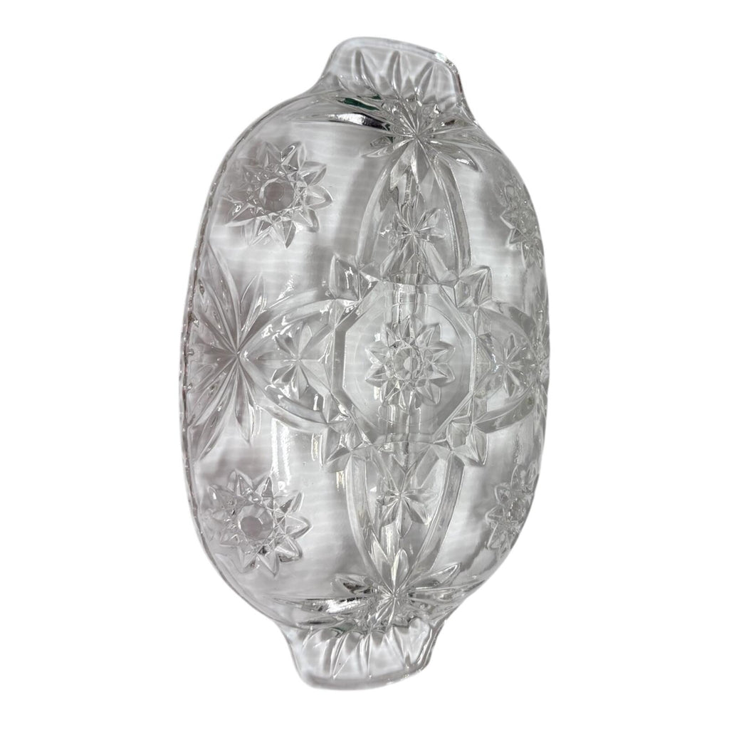Anchor Hocking Early American Prescut Relish Dish | Vintage 1960s Pressed Glass