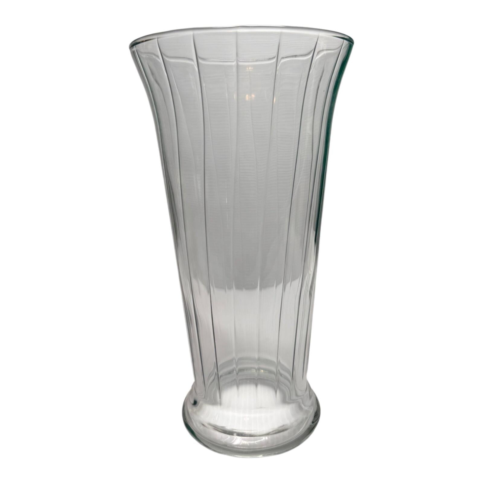 Romanesque Ribbed Glass Vase | Vintage Mid-Century American Glassware