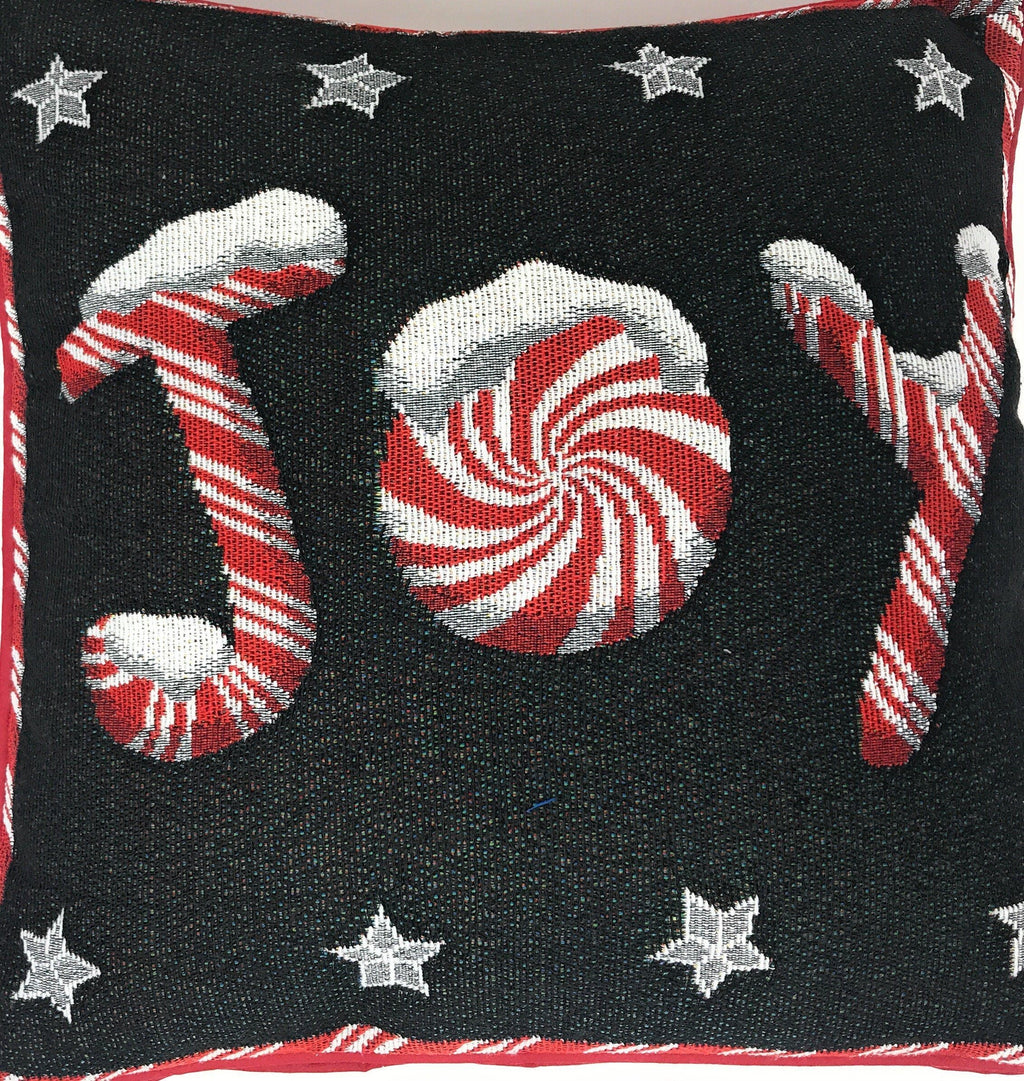 DaDa Bedding Set of 8 Pieces Peppermint Joy Holiday Table Tapestry - 4 Placemats, 2 Table Runners, 2 Throw Pillow Covers (12904)